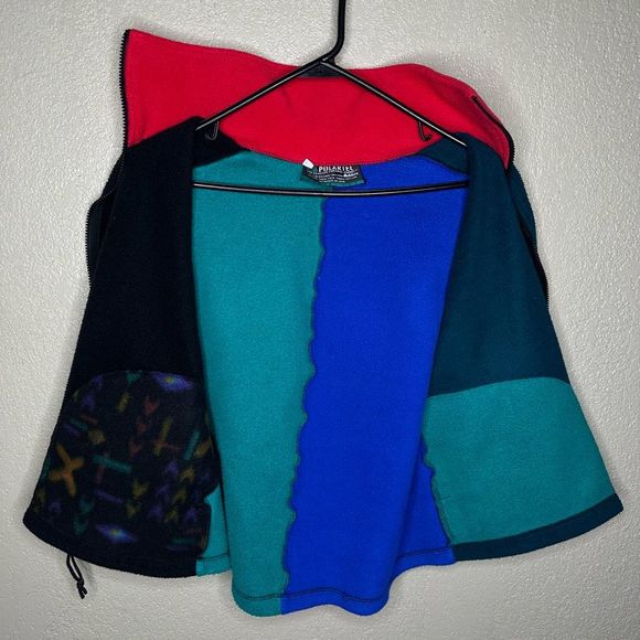 VTG Polartec Color Block Full Zip Fleece Vest - Picture 3 of 4